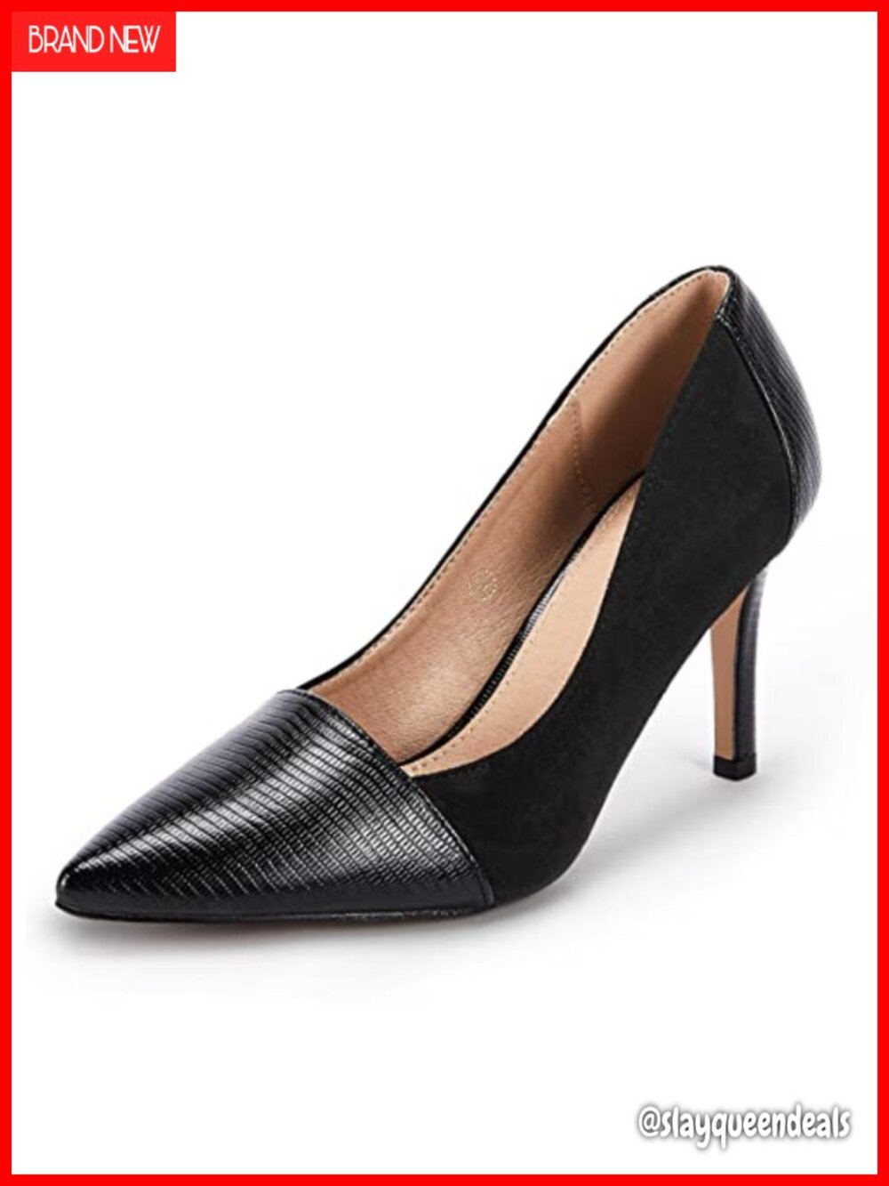 Women's Faux Suede Leather Pointed Toe Slip On Stiletto Heel Pumps